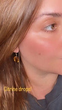 Citrine Rectangular Thread Earrings.