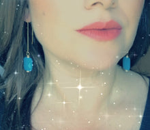 Blue Chalcedony Shoulder Duster Earrings