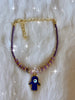 Lavender Hamsa Hand Anklet.