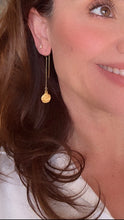 Hammered Gold Coin Threader Earrings