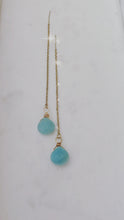 Blue Chalcedony Threader Earrings