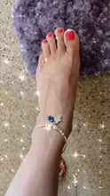 White Double Hamsa Hand Anklet.