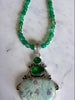 Arizona Emerald Quartz Necklace with Ruby in Fuchsite Pendant