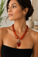 Carnelian Vintage Pendant Necklace.