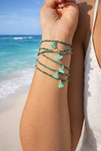 Turquoise Tassel Wrap Necklace & Bracelet – Convertible Luxury Strand