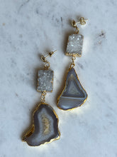 Raw Druzy and Agate Drop Earrings