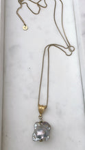 14k Blister Pearl Pendant Necklace.