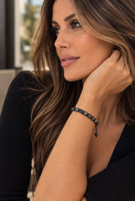 Double Row Hematite Hexagon Macramé Shamballa Adjustable Bracelet