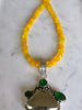 SOLD~Yellow Jade Necklace with Pyrite and Emerald Quartz Sterling Silver Pendant