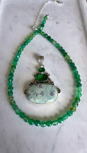 Arizona Emerald Quartz Necklace with Ruby in Fuchsite Pendant
