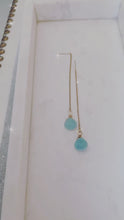 Blue Chalcedony Threader Earrings