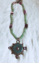 Quartz, Fluorite with Jade/Amethyst Vintage Pendant