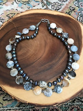 Ocean Jasper & Cultured Pearls double layer Necklace.
