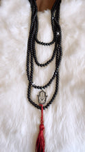 Black Onyx Hamsa Hand Mala Necklace.