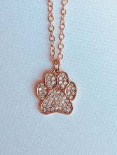 Dog Paw Crystal Necklace.