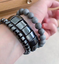 Hematite Dual Flat Stretch Bracelet