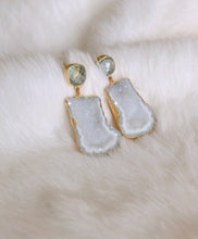 SOLD~Aquamarine & Druzy Drop Earrings