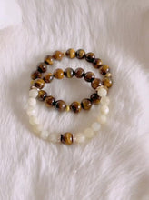 Tigers Eye & Yellow Jade Stretch Bracelet.