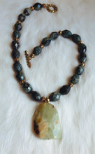 Serpentine and Kambaba Jasper Stone Necklace.