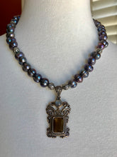 Cultured Pearls and Smokey Quartz/Opal Pendant Necklace.