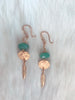 SOLD~Green Aventurine gold disc earrings.