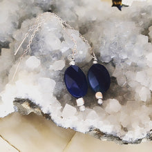 Blue Chalcedony threader earrings