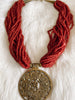 Vintage OM Red Multi-Strand Necklace.