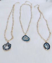 Druzy Agate Paperclip Necklace.