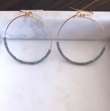 Labradorite Hoop Earrings.