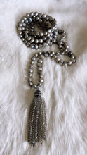 Pearls and Paved Tassel Crystal Pendant.