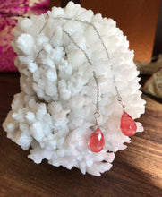 SOLD~Cherry Quartz Briolettes Thread Earrings.