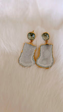 SOLD~Aquamarine & Druzy Drop Earrings