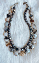 Ocean Jasper & Cultured Pearls double layer Necklace.