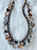 Ocean Jasper & Cultured Pearls double layer Necklace.