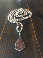 Champagne colored Pearls and Sparkling Druzy