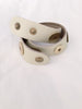 Cream leather double-wrap bracelet