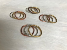 Thin hammered stackable ring set of 3.
