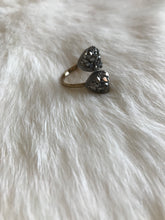 Raw Druzy Quartz Adjustable Dual ring.