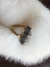 Raw Druzy Quartz Adjustable Dual ring.