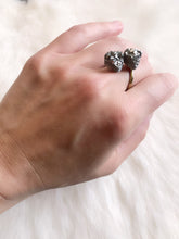 Raw Druzy Quartz Adjustable Dual ring.