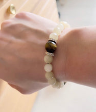 Tigers Eye & Yellow Jade Stretch Bracelet.