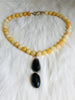 Yellow Jade & Smokey Quartz Necklace