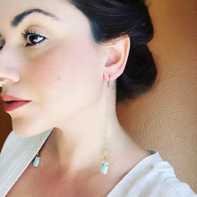 SOLD~Ocean Blue Jade Shoulder Duster Earrings