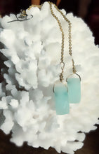 SOLD~Ocean Blue Jade Shoulder Duster Earrings