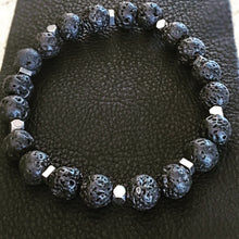 SOLD~Raw Lava stones & Hematite Stretch Bracelet