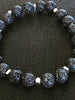 SOLD~Raw Lava stones & Hematite Stretch Bracelet