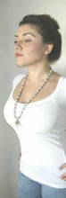 Cultured pearls & Horn Pendant Necklace.