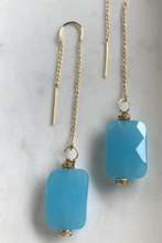 Blue Chalcedony Shoulder Duster Earrings