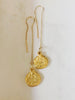 Hammered Gold Coin Threader Earrings