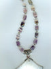 Mother of Pearl Carved Pendant & Fluorite Necklace.